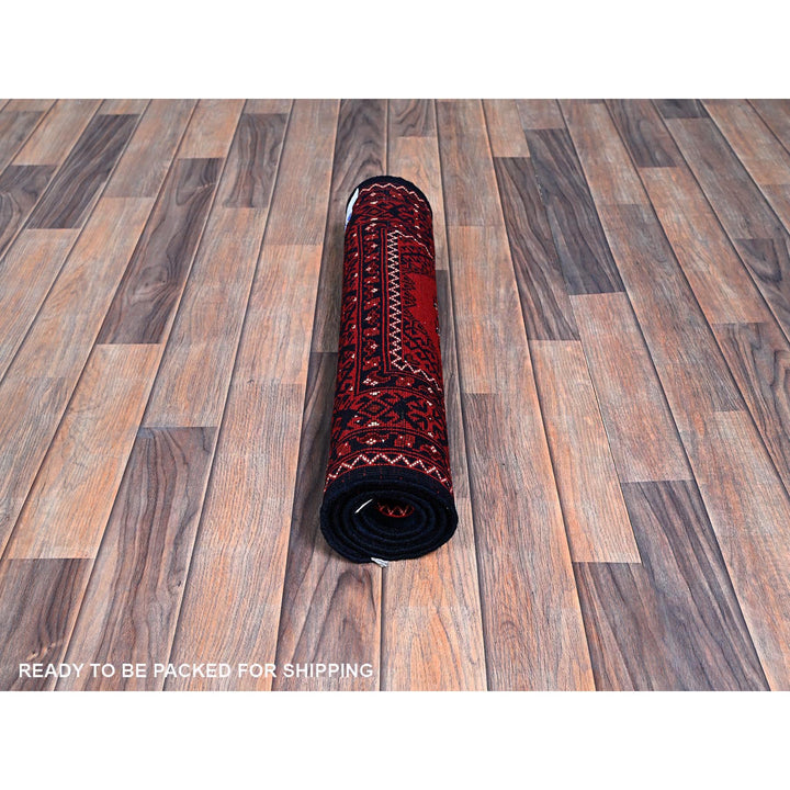 2'2" x 3'10" New Hand Knotted Red Wool Rectangle Oriental Rug - MOA102718