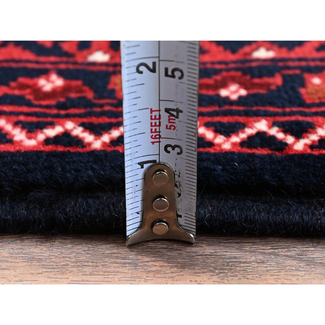2'2" x 3'10" New Hand Knotted Red Wool Rectangle Oriental Rug - MOA102718