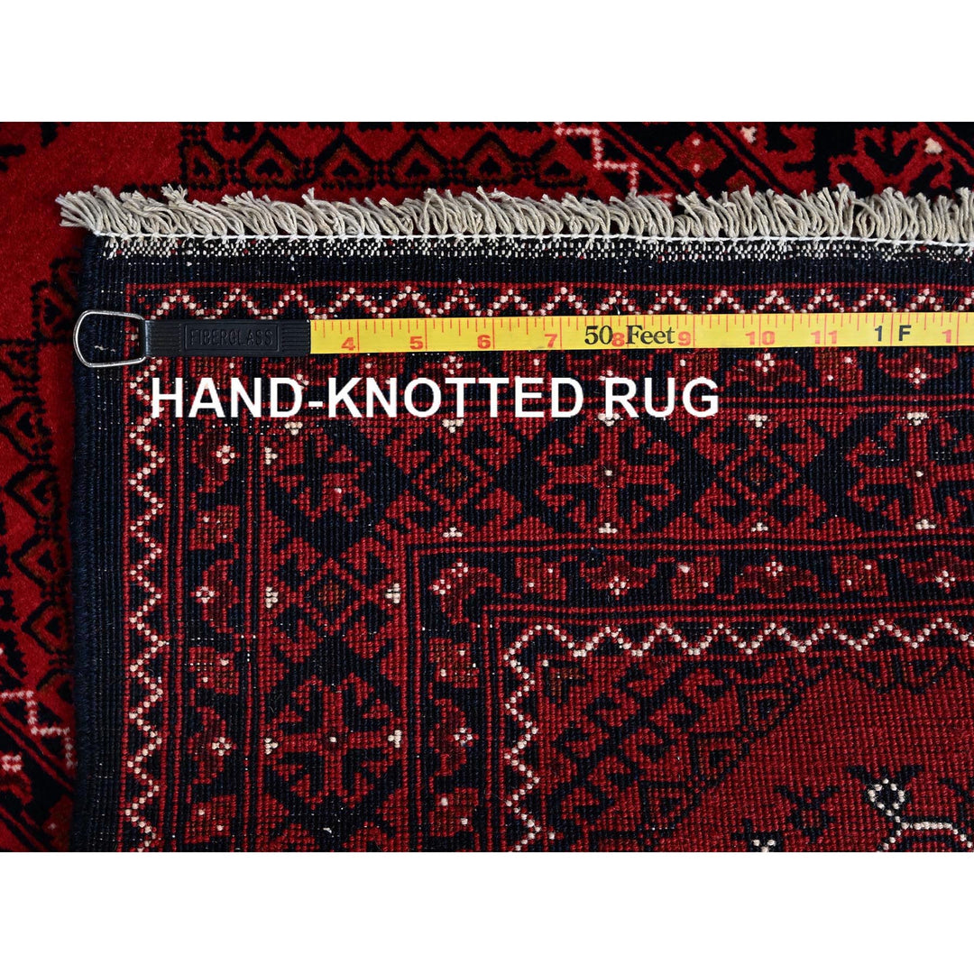 2'2" x 3'10" New Hand Knotted Red Wool Rectangle Oriental Rug - MOA102718