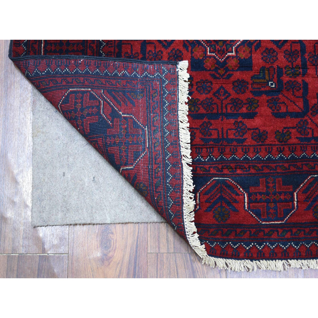 2'10" x 9'4" New Hand Knotted Red Wool Runner Oriental Rug - MOA10271903