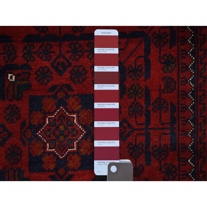 2'10" x 9'4" New Hand Knotted Red Wool Runner Oriental Rug - MOA10271903