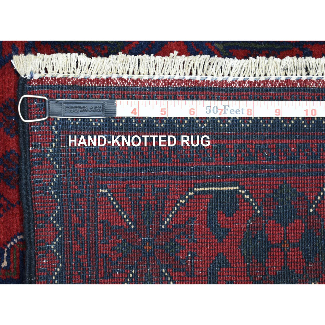 2'9" x 9'7" New Hand Knotted Red Wool Runner Oriental Rug - MOA10271904