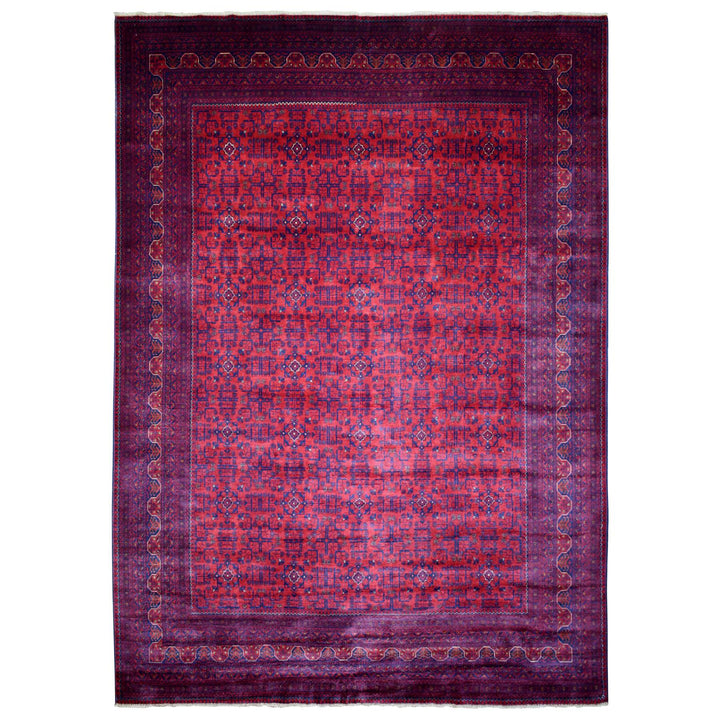 10'0" x 12'10" New Hand Knotted Red Wool Rectangle Oriental Rug - MOA10271915