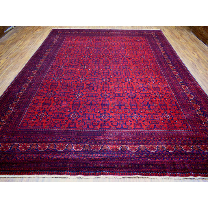 10'0" x 12'10" New Hand Knotted Red Wool Rectangle Oriental Rug - MOA10271915