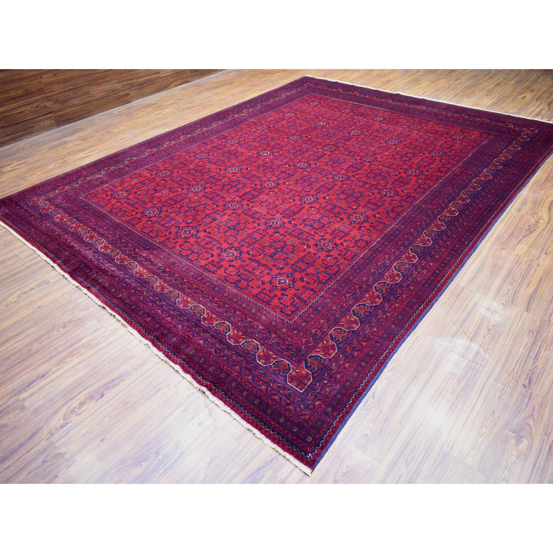 10'0" x 12'10" New Hand Knotted Red Wool Rectangle Oriental Rug - MOA10271915