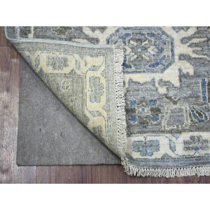 2'8" x 9'10" New Hand Knotted Grey Wool Runner Oriental Rug - MOA10271954