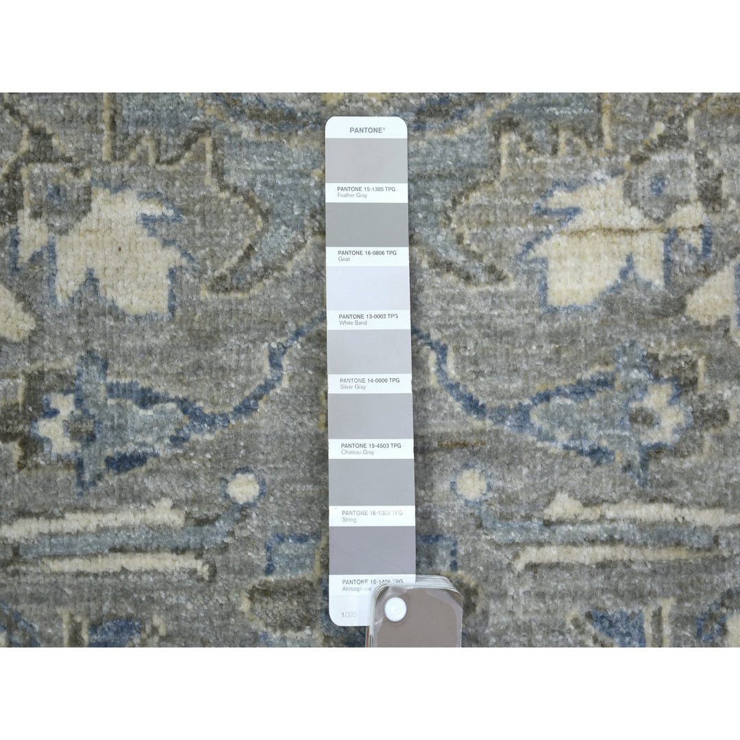 2'8" x 9'10" New Hand Knotted Grey Wool Runner Oriental Rug - MOA10271954