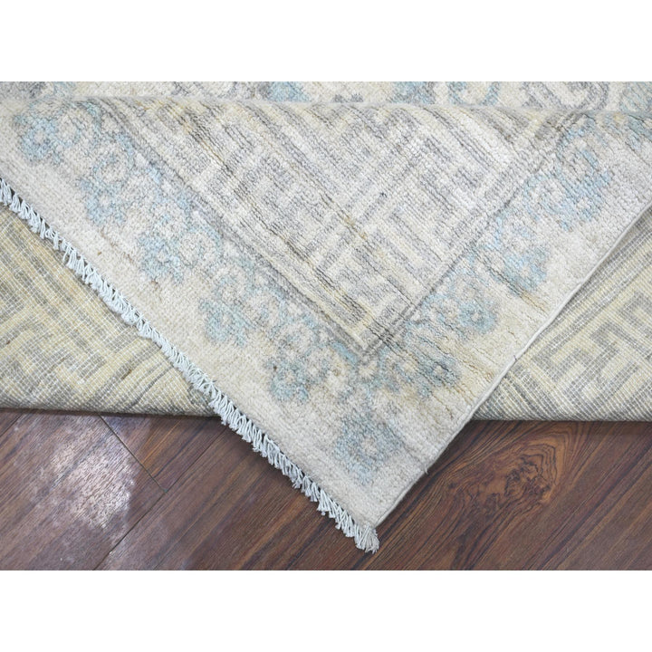 8'1" x 9'10" New Hand Knotted Ivory Wool Rectangle Oriental Rug - MOA10271970