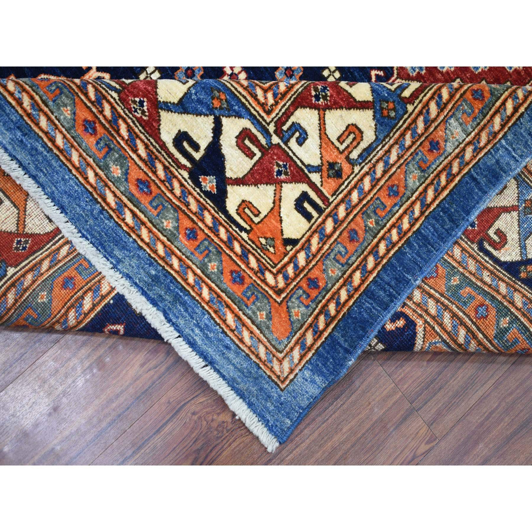 9'2" x 11'10" New Hand Knotted Blue Wool Rectangle Oriental Rug - MOA10271990