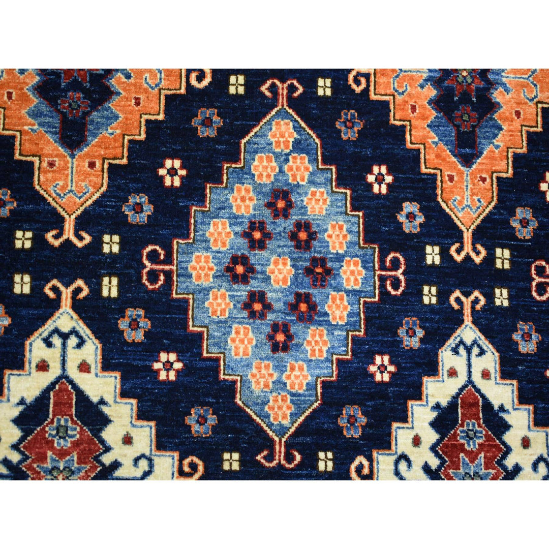 9'2" x 11'10" New Hand Knotted Blue Wool Rectangle Oriental Rug - MOA10271990