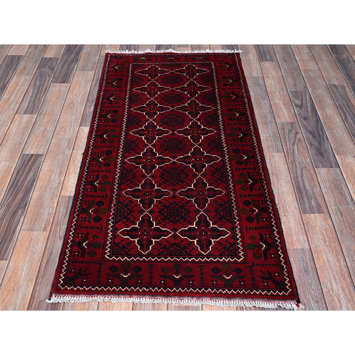 2'3" x 4'6" New Hand Knotted Red Wool Runner Oriental Rug - MOA102719