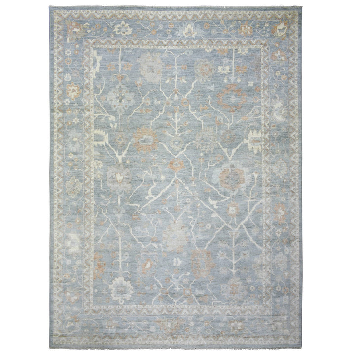 12'0" x 16'0" New Hand Knotted Grey Wool Rectangle Oriental Rug - MOA10272003