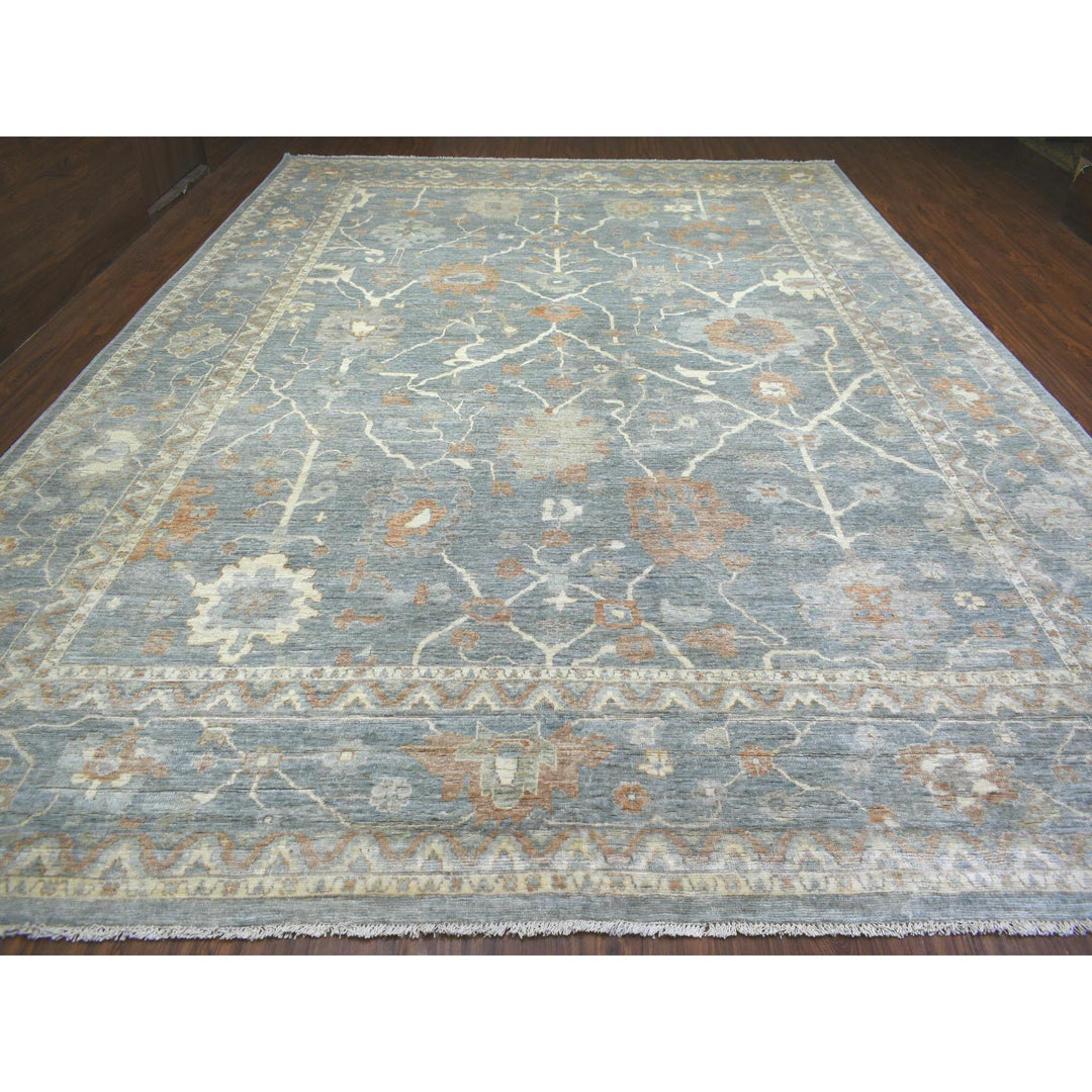 12'0" x 16'0" New Hand Knotted Grey Wool Rectangle Oriental Rug - MOA10272003