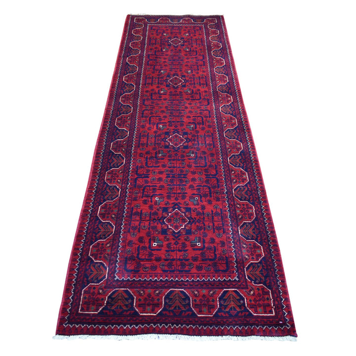 2'9" x 9'5" New Hand Knotted Red Wool Runner Oriental Rug - MOA10272013