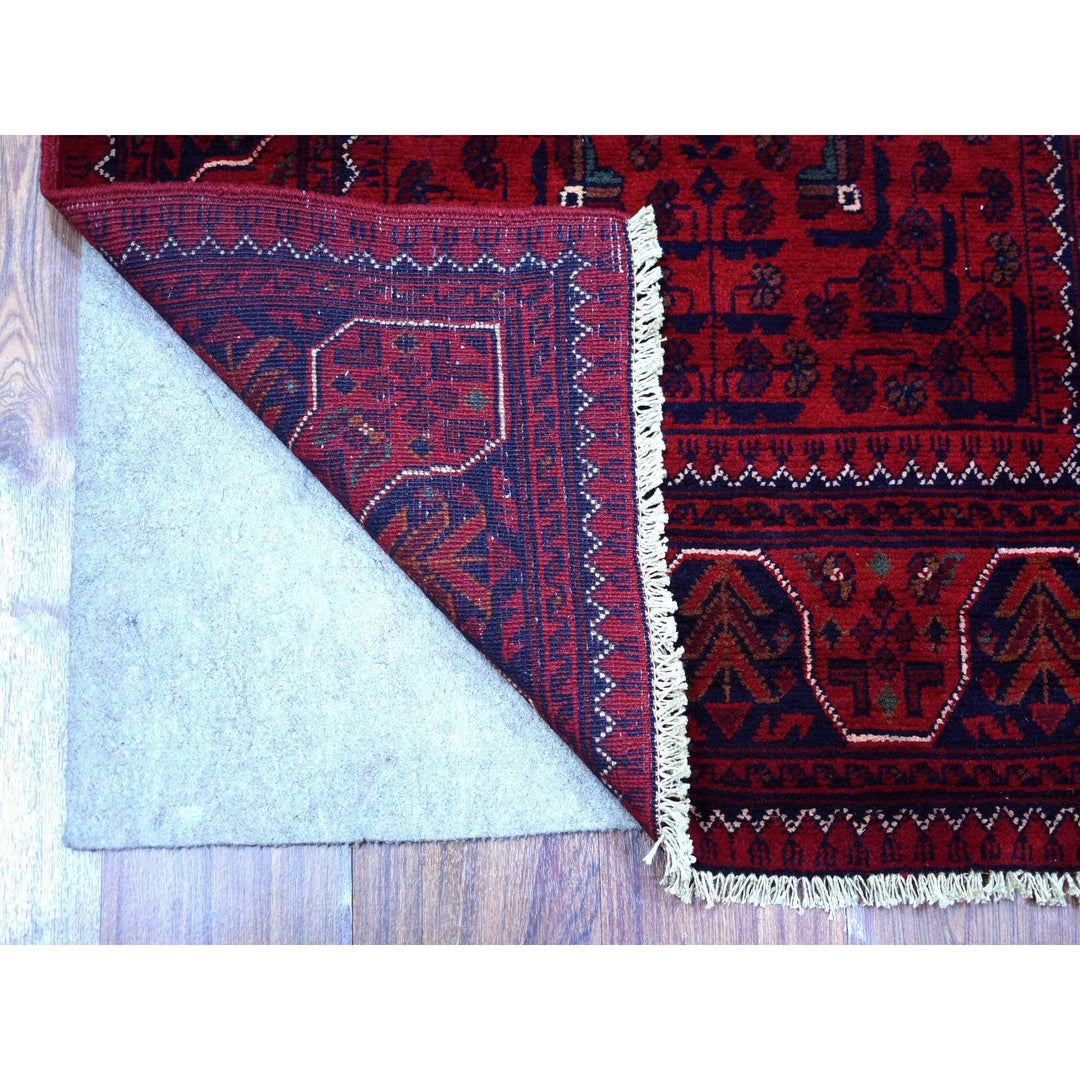 2'9" x 9'5" New Hand Knotted Red Wool Runner Oriental Rug - MOA10272013