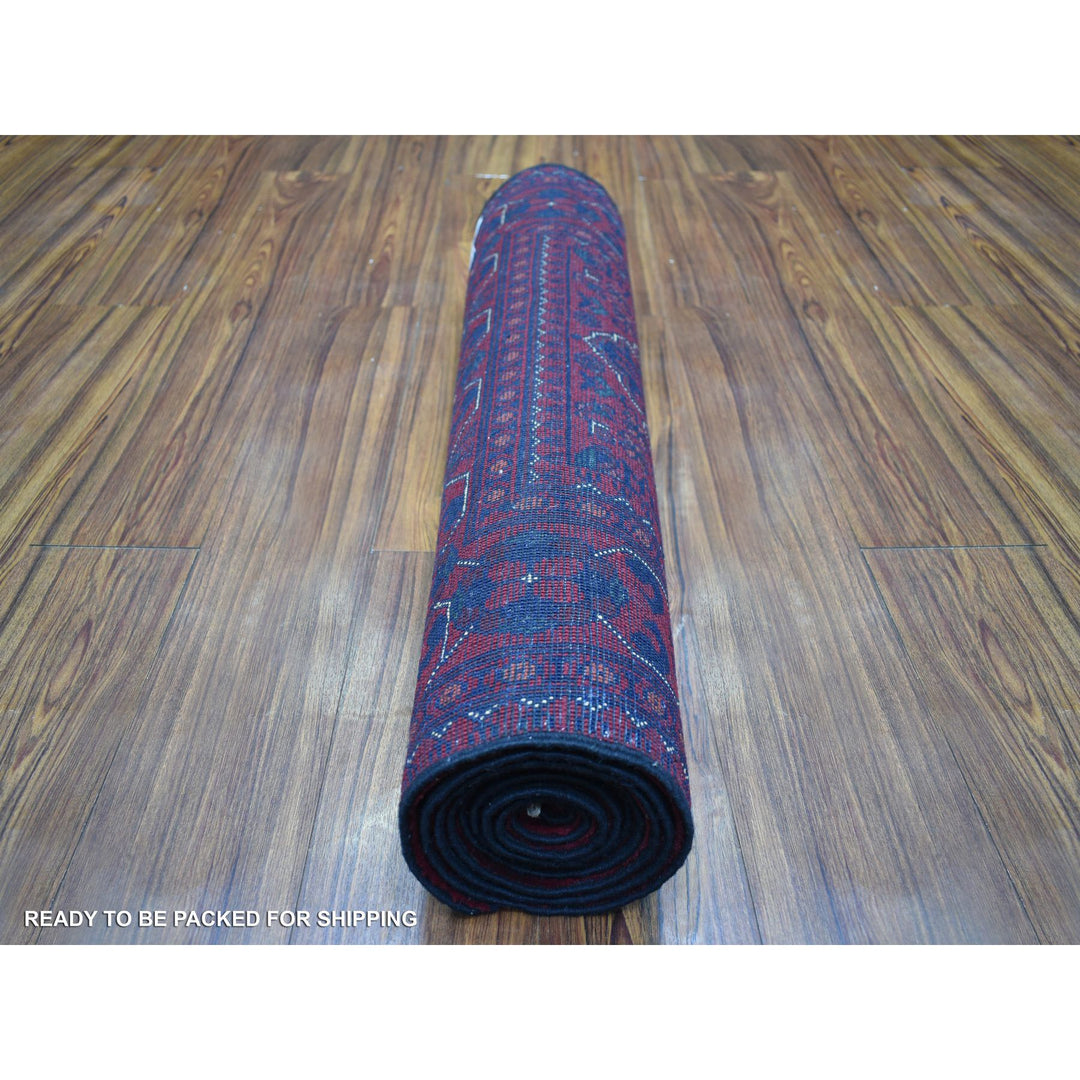 2'9" x 9'5" New Hand Knotted Red Wool Runner Oriental Rug - MOA10272015