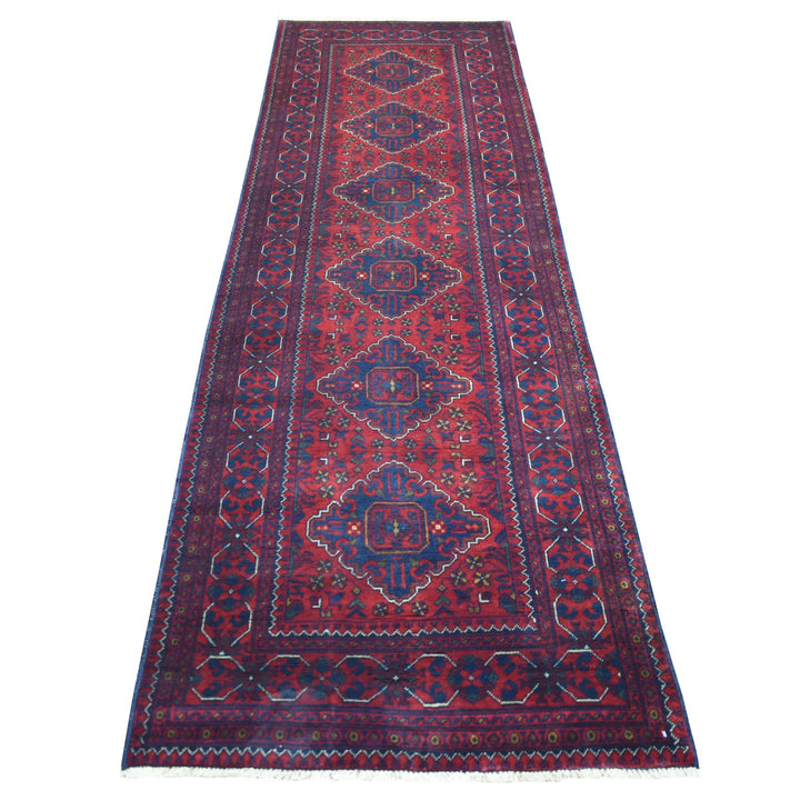 3'0" x 9'10" New Hand Knotted Red Wool Runner Oriental Rug - MOA10272020