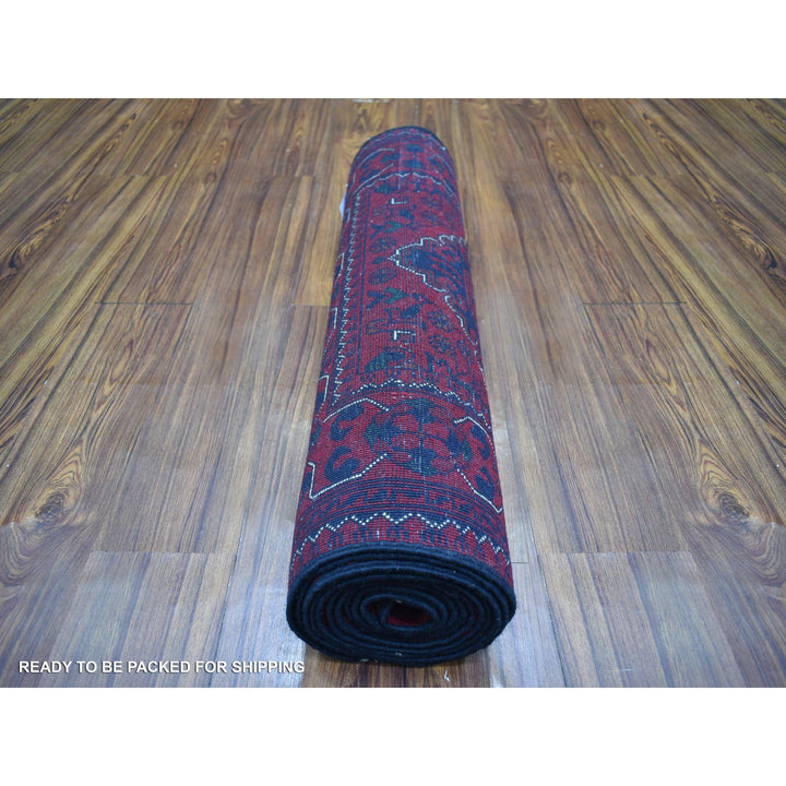 2'8" x 12'9" New Hand Knotted Red Wool Runner Oriental Rug - MOA10272024