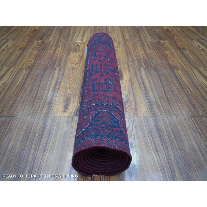 2'10" x 9'8" New Hand Knotted Red Wool Runner Oriental Rug - MOA10272025