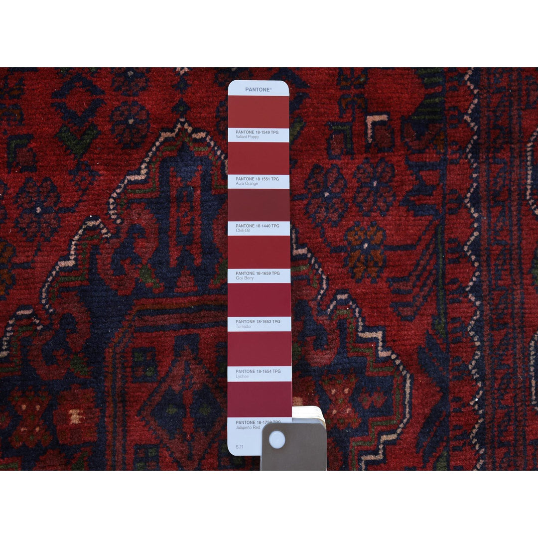 2'8" x 13'1" New Hand Knotted Red Wool Runner Oriental Rug - MOA10272026