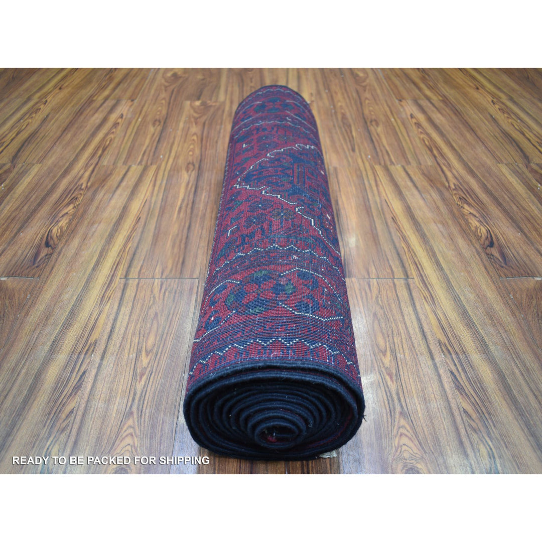 2'8" x 13'1" New Hand Knotted Red Wool Runner Oriental Rug - MOA10272026