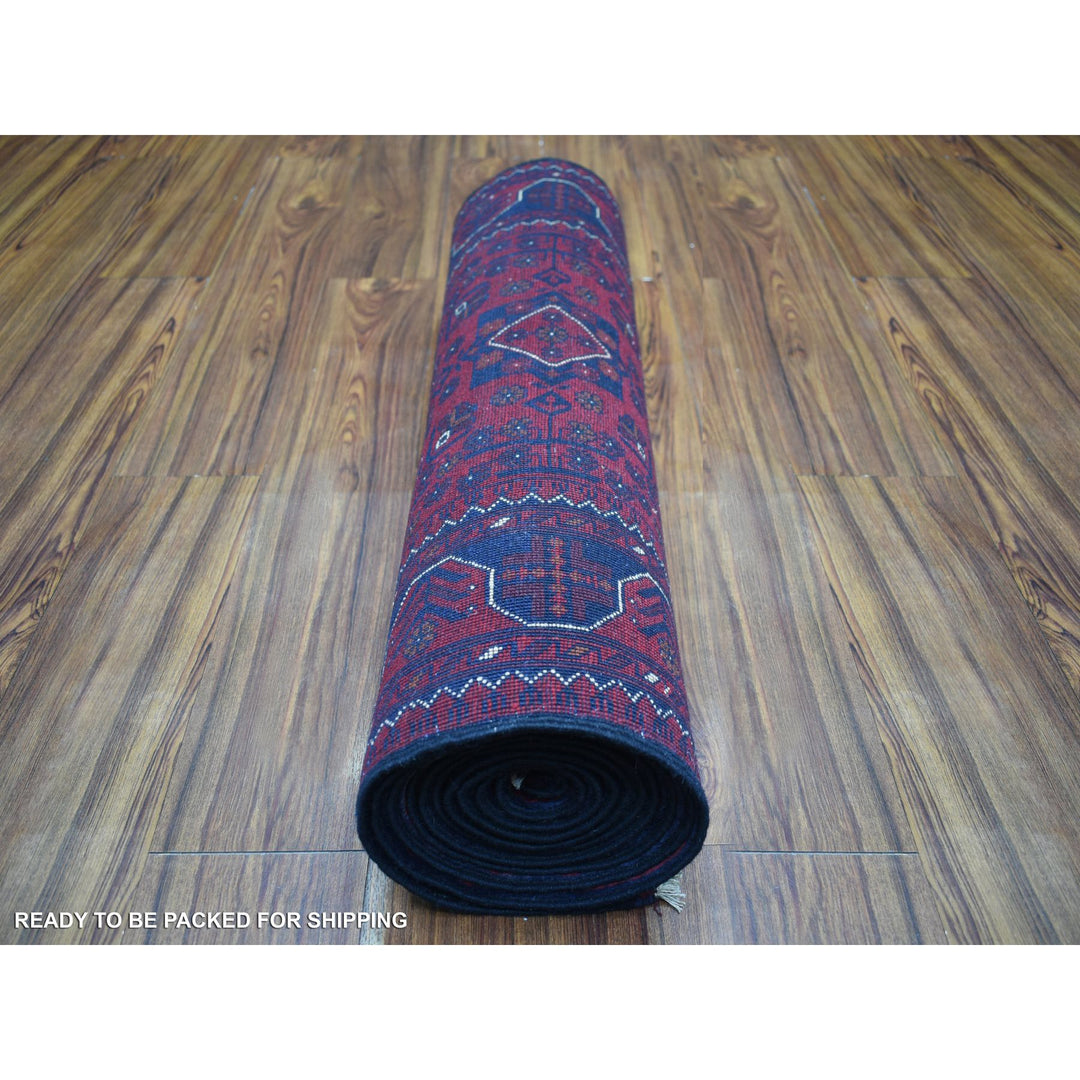 2'8" x 12'10" New Hand Knotted Red Wool Runner Oriental Rug - MOA10272029