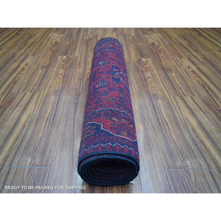 2'9" x 9'10" New Hand Knotted Red Wool Runner Oriental Rug - MOA10272030