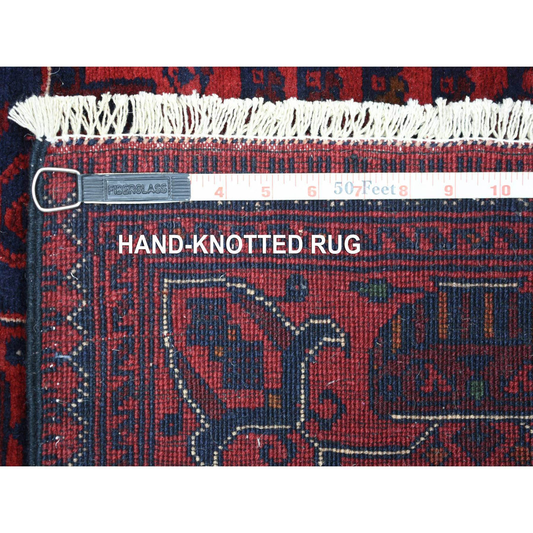 3'5" x 5'0" New Hand Knotted Red Wool Rectangle Oriental Rug - MOA10272034