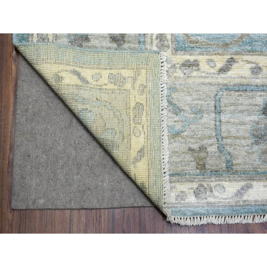 8'2" x 9'9" New Hand Knotted Blue Wool Rectangle Oriental Rug - MOA10272041