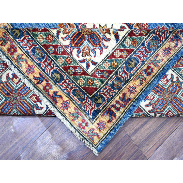 9'0" x 12'8" New Hand Knotted Blue Wool Rectangle Oriental Rug - MOA10272050