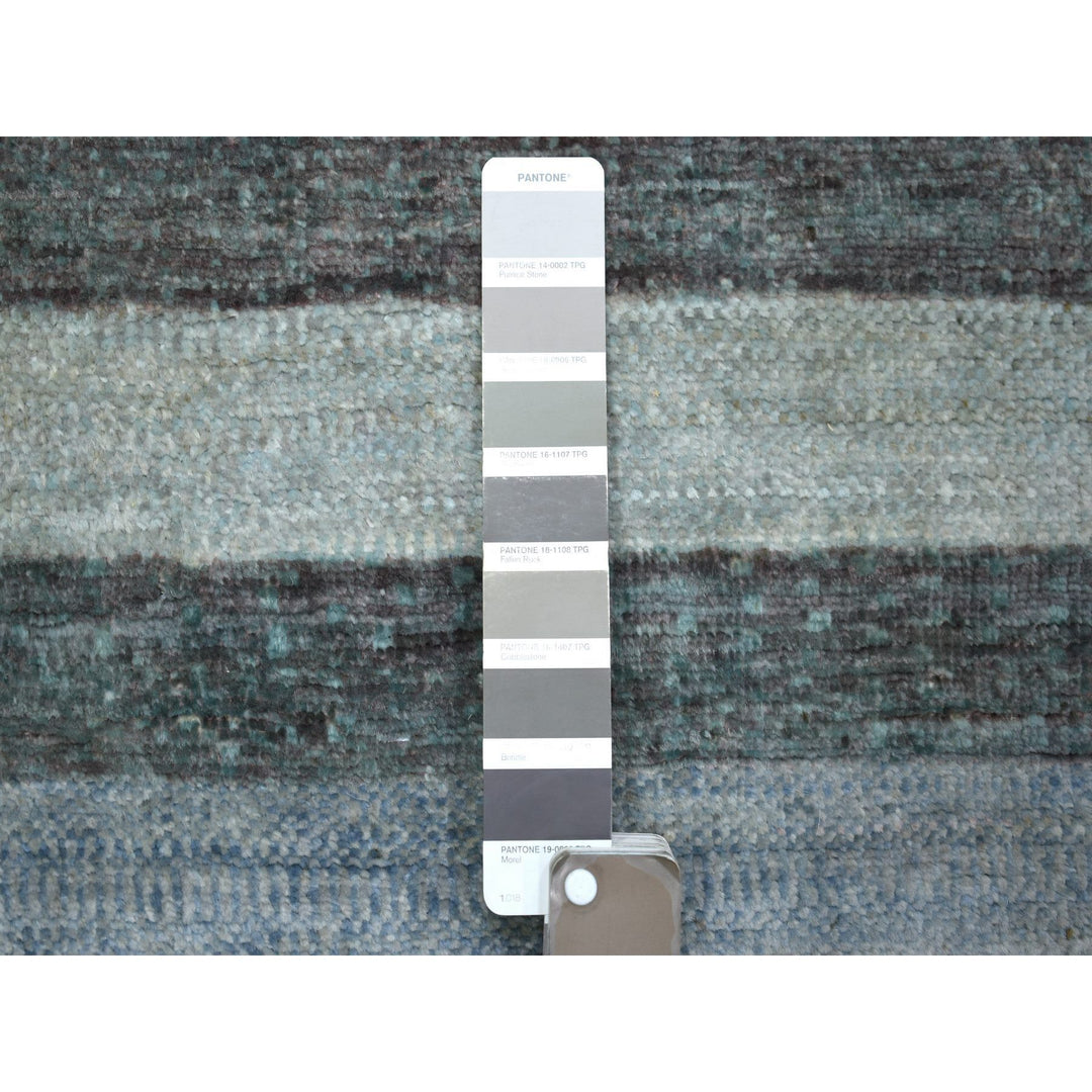 2'6" x 5'5" New Hand Knotted Grey Wool Runner Oriental Rug - MOA10272069