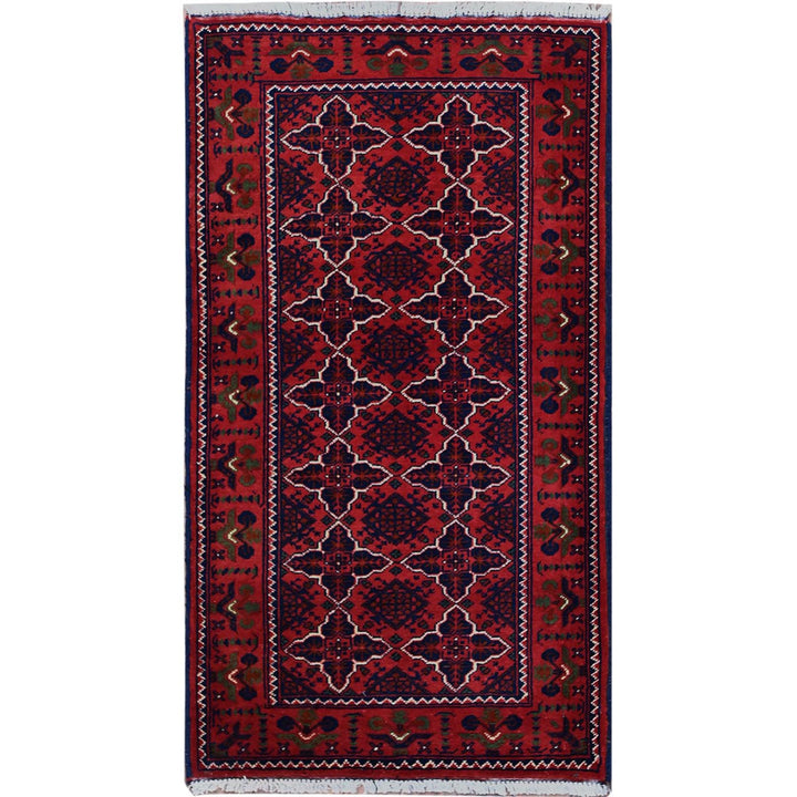 2'4" x 4'1" New Hand Knotted Red Wool Rectangle Oriental Rug - MOA102720