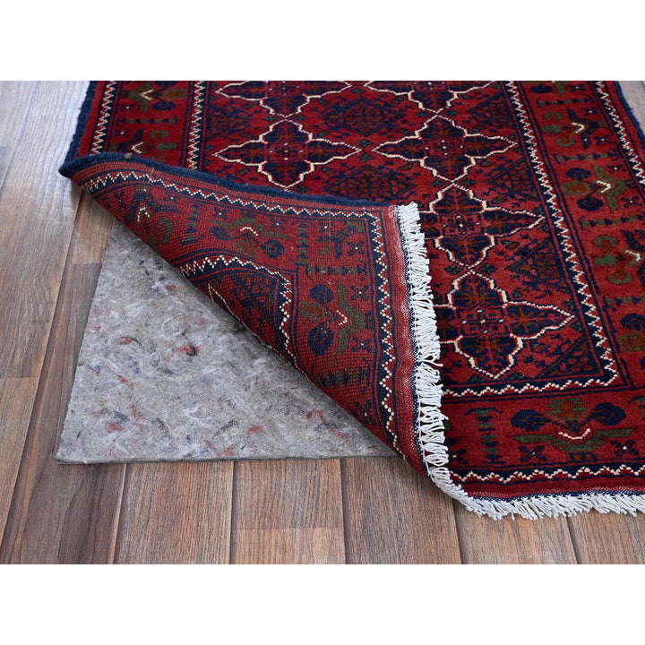 2'4" x 4'1" New Hand Knotted Red Wool Rectangle Oriental Rug - MOA102720