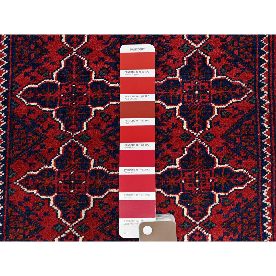 2'4" x 4'1" New Hand Knotted Red Wool Rectangle Oriental Rug - MOA102720