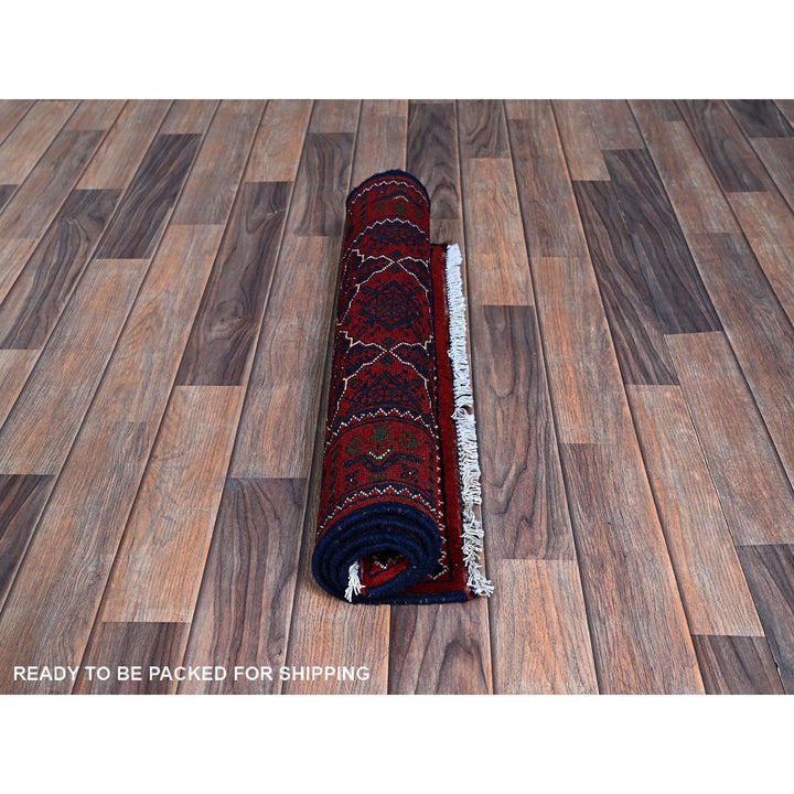 2'4" x 4'1" New Hand Knotted Red Wool Rectangle Oriental Rug - MOA102720