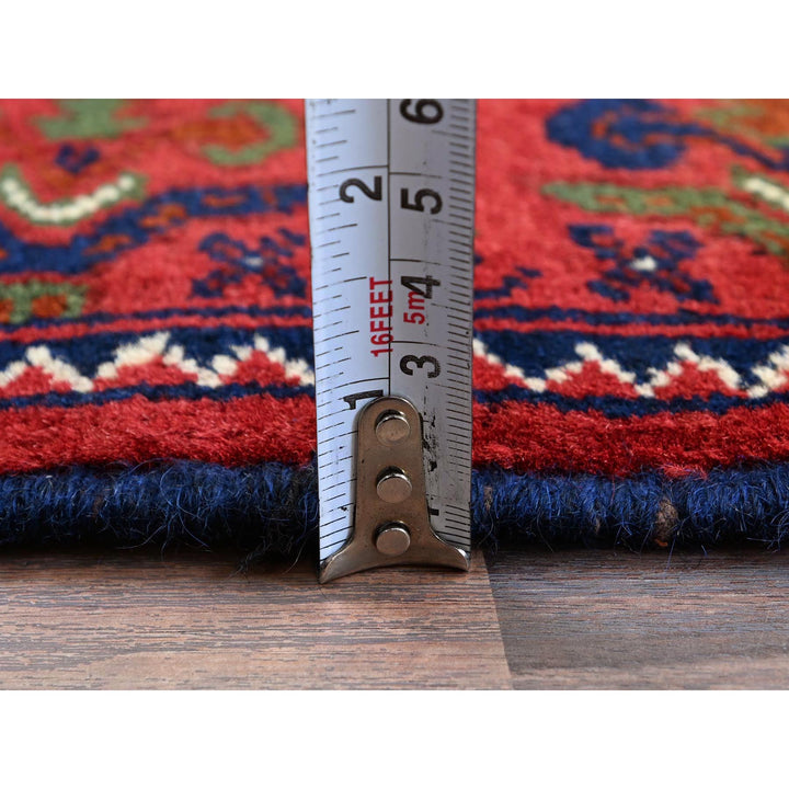 2'4" x 4'1" New Hand Knotted Red Wool Rectangle Oriental Rug - MOA102720