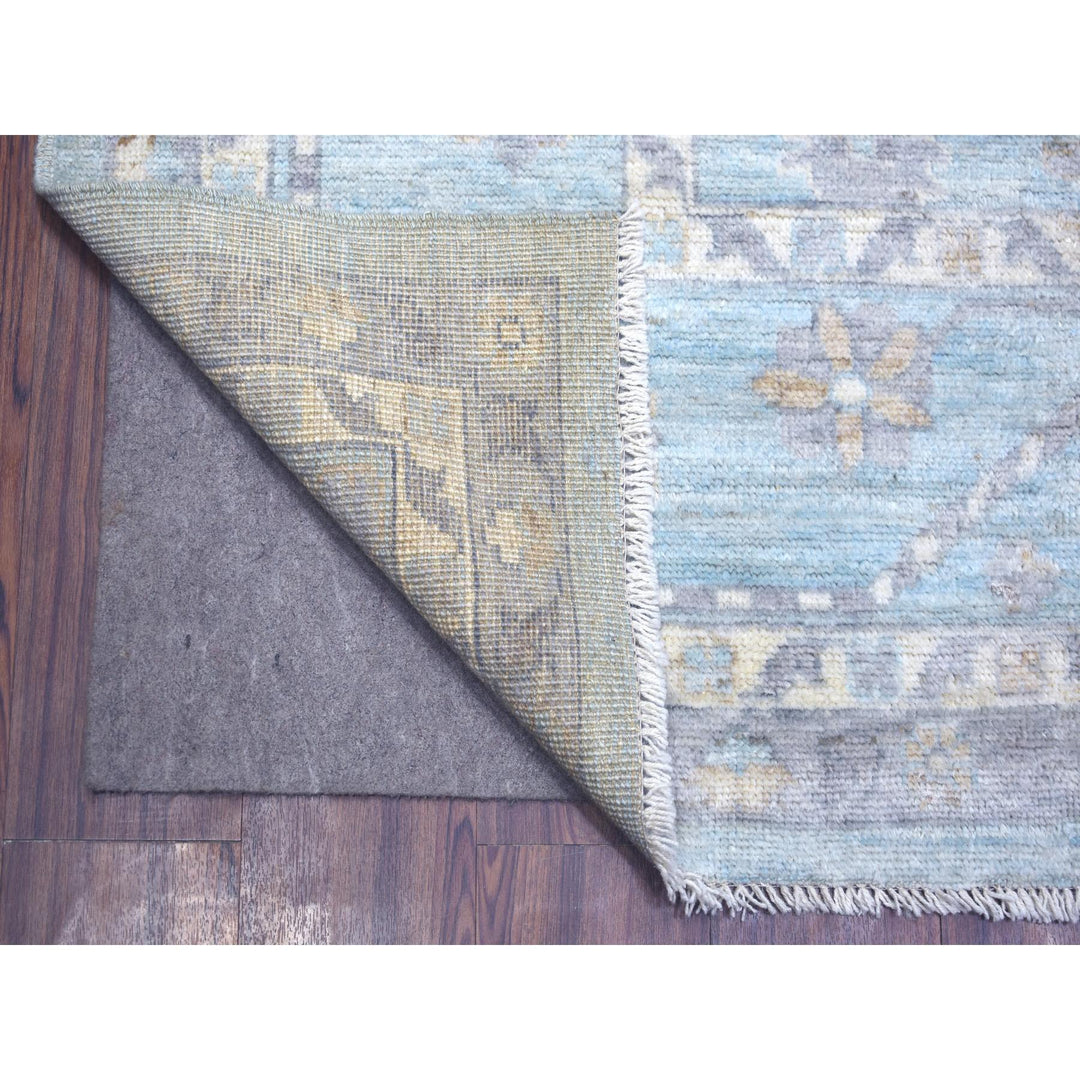 9'3" x 12'0" New Hand Knotted Blue Wool Rectangle Oriental Rug - MOA10272140