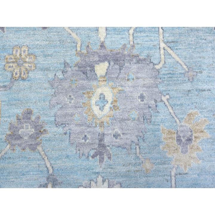 9'3" x 12'0" New Hand Knotted Blue Wool Rectangle Oriental Rug - MOA10272140