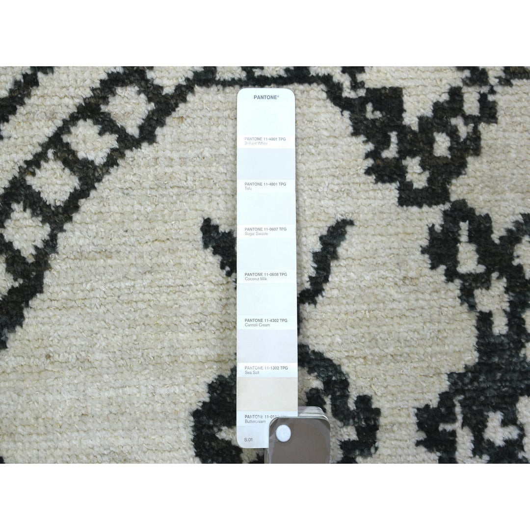 2'10" x 11'4" New Hand Knotted Ivory Wool Runner Oriental Rug - MOA10272169