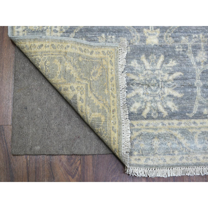 2'9" x 11'5" New Hand Knotted Grey Wool Runner Oriental Rug - MOA10272202