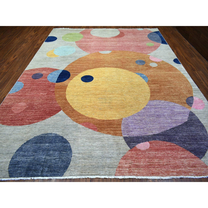 9'1" x 12'0" New Hand Knotted Multicolored Wool Rectangle Oriental Rug - MOA10272262