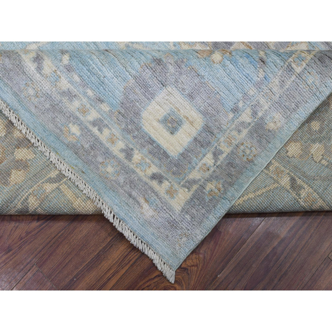 8'0" x 9'8" New Hand Knotted Blue Wool Rectangle Oriental Rug - MOA10272286