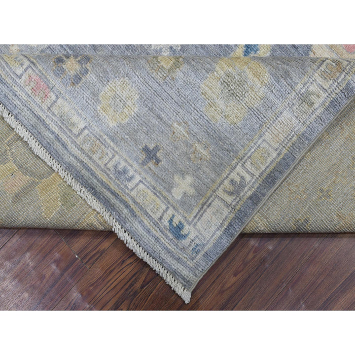 8'2" x 9'10" New Hand Knotted Grey Wool Rectangle Oriental Rug - MOA10272292