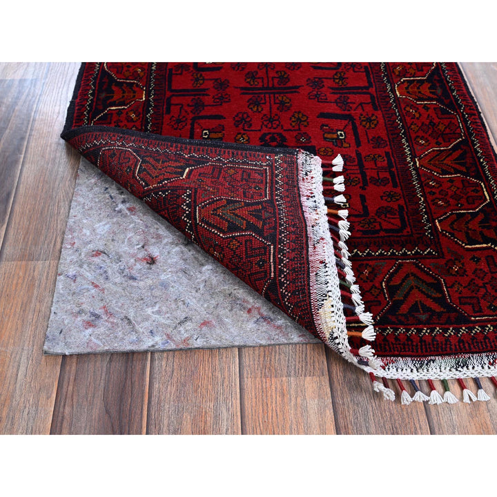 2'0" x 2'11" New Hand Knotted Red Wool Rectangle Oriental Rug - MOA102722