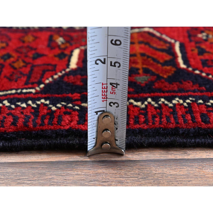 2'0" x 2'11" New Hand Knotted Red Wool Rectangle Oriental Rug - MOA102722