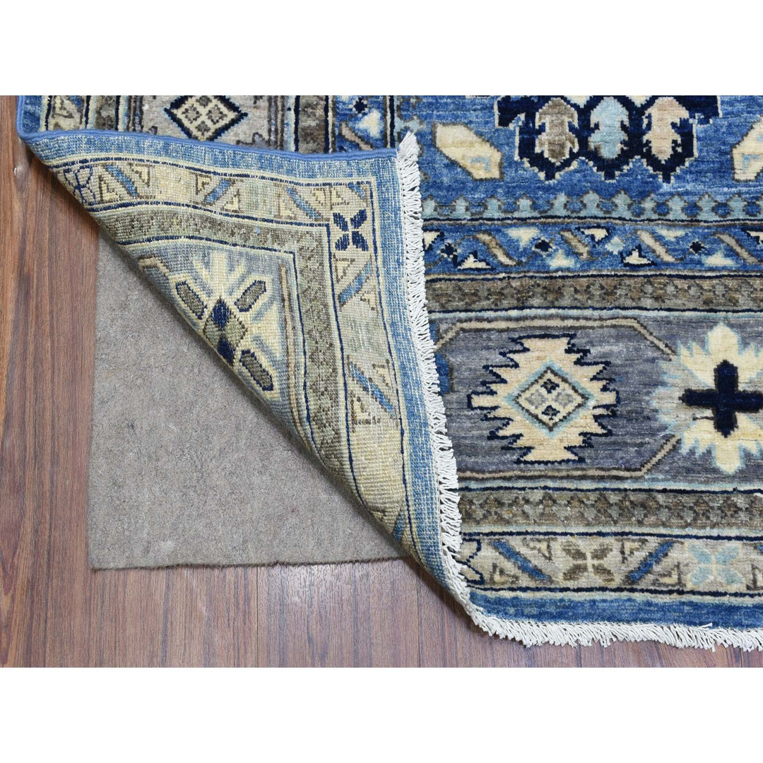 8'1" x 9'9" New Hand Knotted Blue Wool Rectangle Oriental Rug - MOA10272311