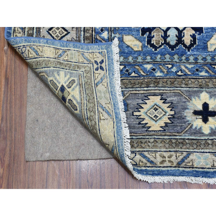 8'1" x 9'9" New Hand Knotted Blue Wool Rectangle Oriental Rug - MOA10272311