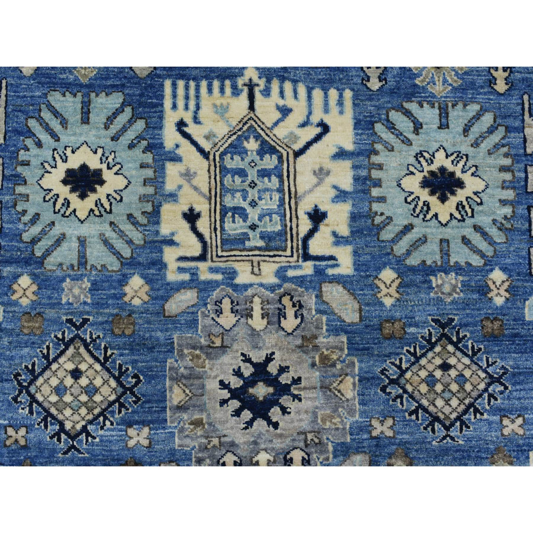 8'1" x 9'9" New Hand Knotted Blue Wool Rectangle Oriental Rug - MOA10272311