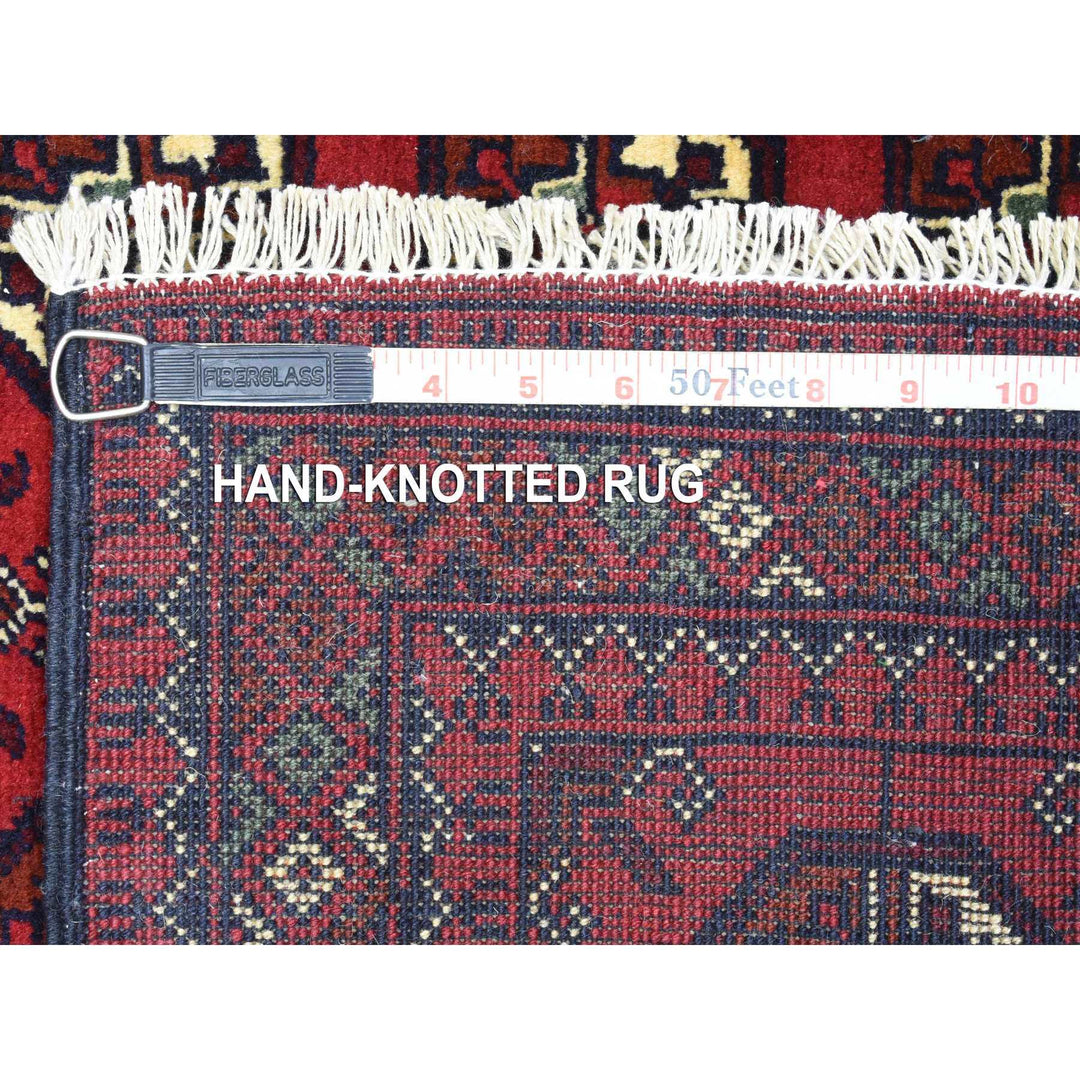 2'7" x 3'10" New Hand Knotted Red Wool Rectangle Oriental Rug - MOA10272337