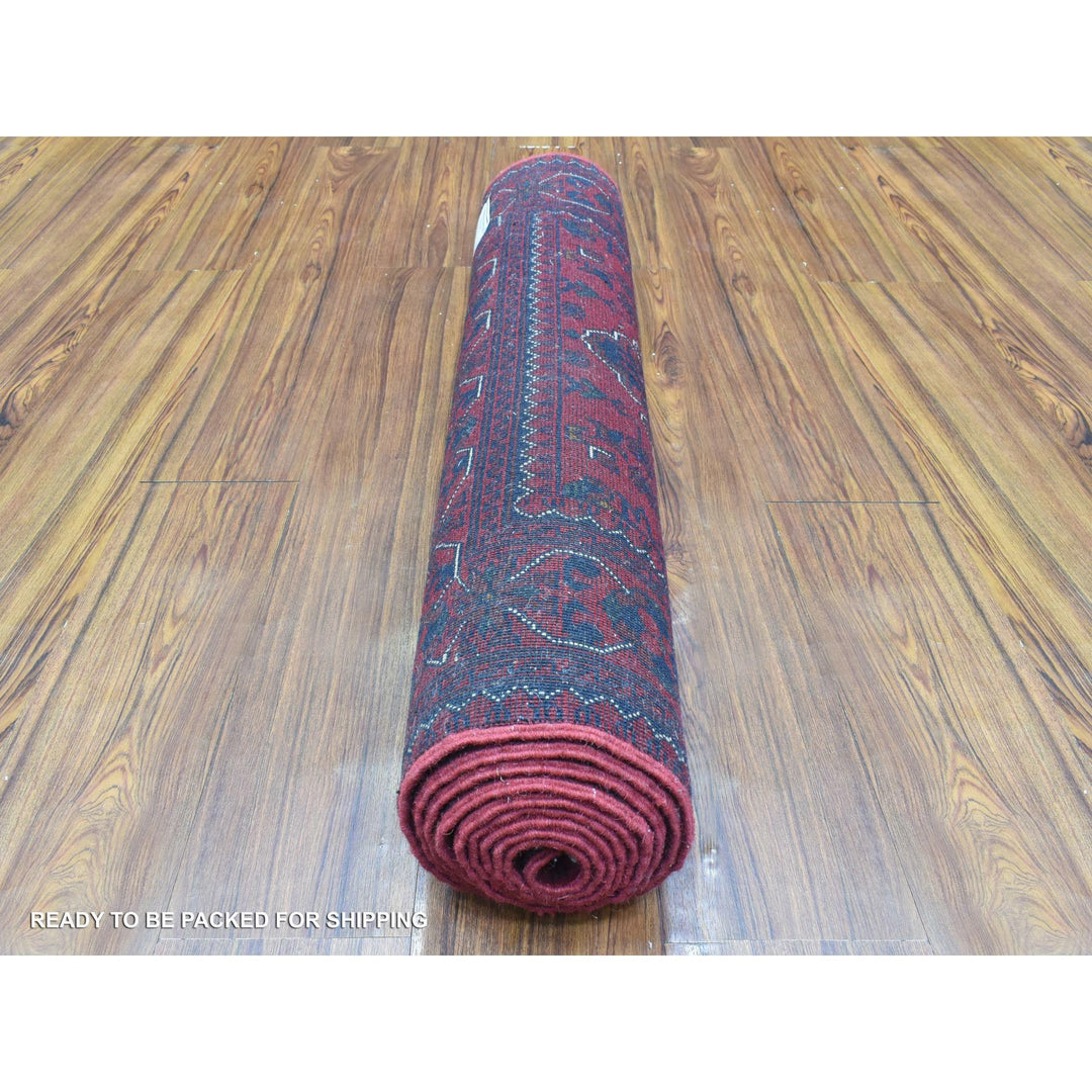 2'10" x 10'0" New Hand Knotted Red Wool Runner Oriental Rug - MOA10272338